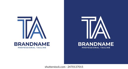 Letters TA Line Monogram Logo, suitable for business with TA or AT initials