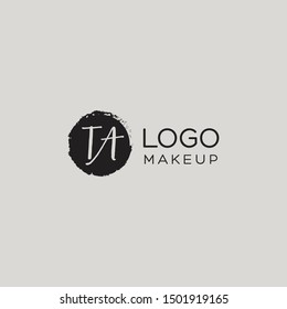 Letters TA Logo Design. Makeup female Vector.