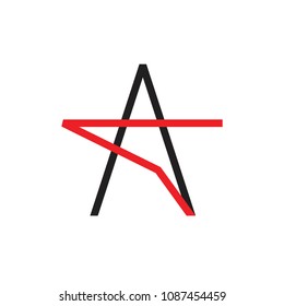 letters ta simple star design logo