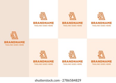 Letters TAA UAA VAA WAA XAA YAA ZAA Monogram Logo Set