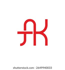 Letras Tak Líneas simples Logotipo geométrico Vector 