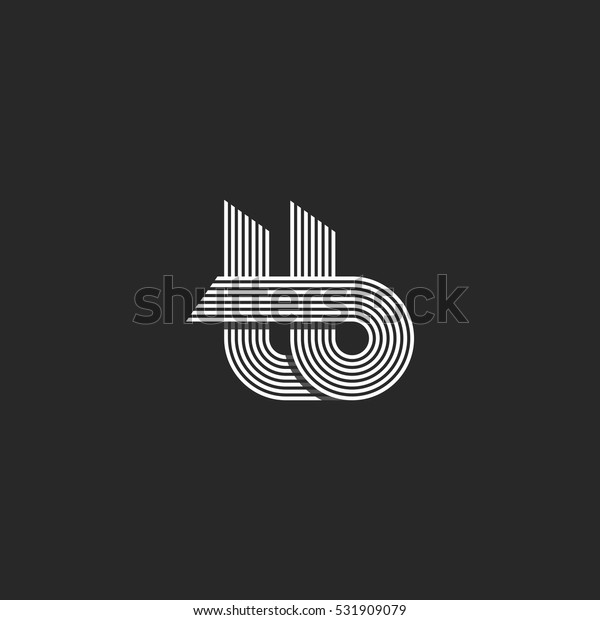 Letters Tb Logo Parallel Lines Monogram Stock Vector (Royalty Free ...