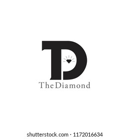 letters td the diamond logo vector