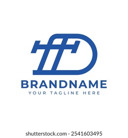 Letters TD or DT Monogram Logo, suitable for any business with TD or DT initials