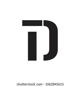 letters td linked logo vector