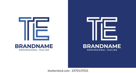 Letters TE Line Monogram Logo, suitable for business with TE or ET initials