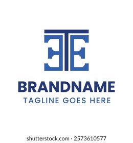 Letters TE or TEE Monogram Logo, for business with TE ET or TEE ETE EET initials