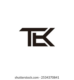 letters tek simple linked geometric line logo vector 