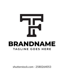 Letters TF Monogram Logo, suitable for any brand with TF or FT initials