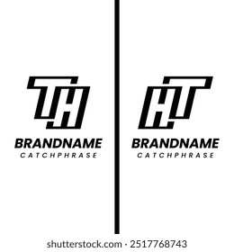 Buchstaben TH und HT Monogramm Logo, geeignet für jedes Geschäft mit HT oder TH Initialen