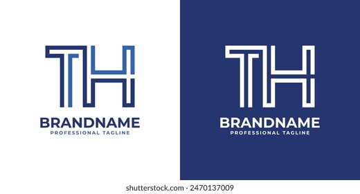 Buchstaben TH Line Monogram Logo, geeignet für Geschäfte mit TH oder HT Initialen