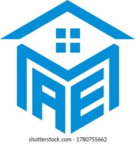 letters that are with the concept of housing or building MAE