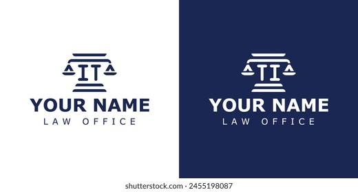 Letters IT and TI Legal Logo, for lawyer, legal, or justice with IT or TI initials