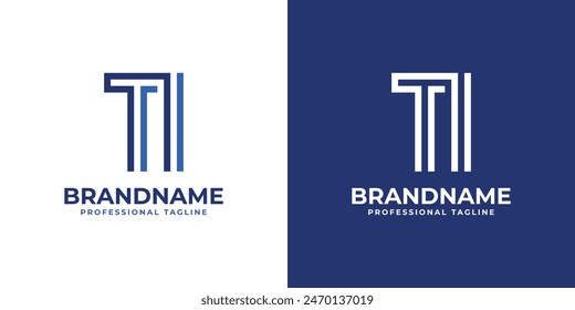 Letters TI Line Monogram Logo, suitable for business with TI or IT initials