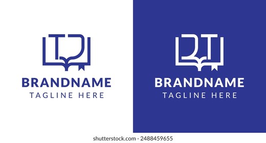 Letters TJ and JT Book Logo, suitable for business related to book with TJ or JT initials
