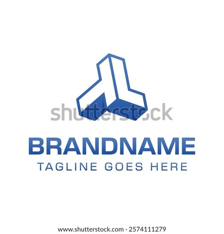 Letters TL 3D Monogram Logo, Symbolizes strength, dynamism, and technology
