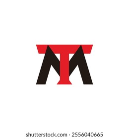 letters tm simple coloful overlap simple logo vector 