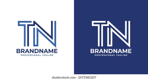 Letters TN Line Monogram Logo, suitable for business with TN or NT initials