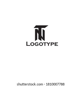 Letters TN logo monogram with black colors