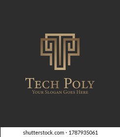 Letters TP initials Monogram. Logo Letter of the combination of two letters M and V. Luxury, simple, minimal and elegant Logo Template. Best identity for luxury brand, hotels, boutiques and cosmetics.