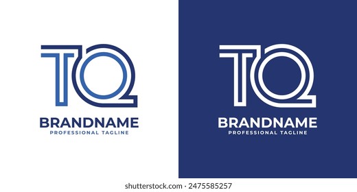 Letters TQ Line Monogram Logo, suitable for business with TQ or QT initials