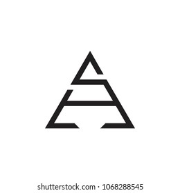 letters as triangle arrow logo vector