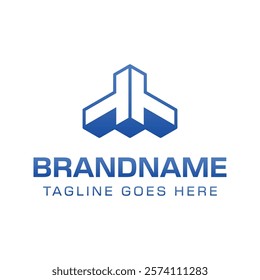 Letters TT 3D Monogram Logo, Symbolizes strength, dynamism, and technology