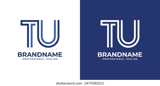 Letters TU Line Monogram Logo, suitable for business with TU or UT initials