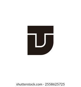 letters tu simple geometric monogram simple logo vector 