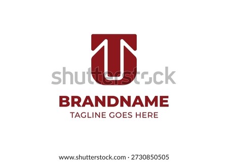 Letters TU UT Monogram Logo, suitable for any brand with TU or UT initials