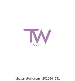 Letters TW abstract Logo writer 