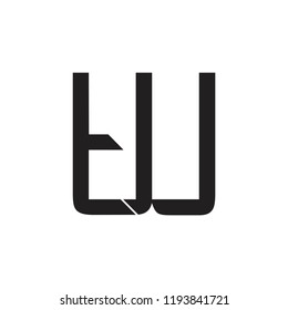 letters tw linked geometric logo vector