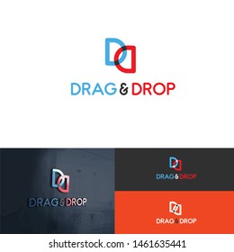 the letters of the two letter D combined logo template, using blue and red colors that can be used by law firms, electronics, hotels, apartments, security companies, schools, software, entertainment a