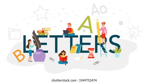 Letters typographic header. Study ancient and modern novel writers.