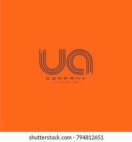 Letters U & A, UA joint logo icon. Stroke letter vector element.