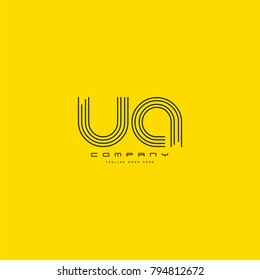 Letters U & A, UA joint logo icon. Stroke letter vector element.