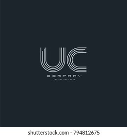 Letters U & C, UC joint logo icon. Stroke letter vector element.