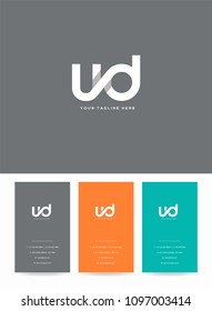 Letters U & D joint logo, emblem or icon with business card vector template.