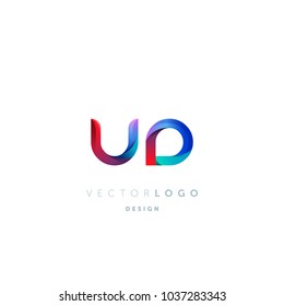 Letters U D, U & D logo, multi colour letters icon vector template.
