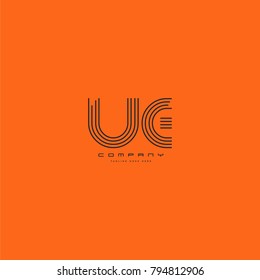 Letters U & E, UE joint logo icon. Stroke letter vector element.
