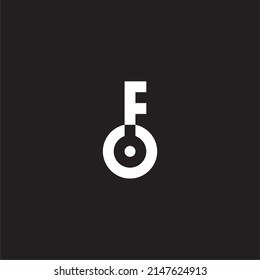 
Zeichen des U- und F-Schlüsselkreises mit einfachem Logo, Vektorgrafik