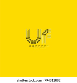 Letters U & F, UF joint logo icon. Stroke letter vector element.
