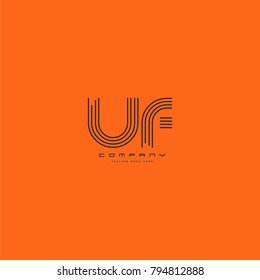 Letters U & F, UF joint logo icon. Stroke letter vector element.