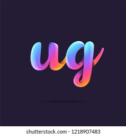 Letters U & G 3D logo, multi colour gradient letters icon vector template.
