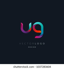 Letters U G, U & G logo, multi colour letters icon vector template.