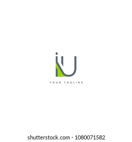 Letters I & U joint logo icon vector template.
