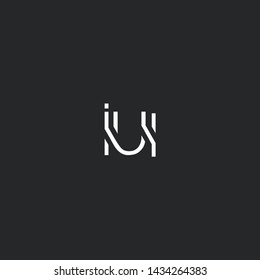 Letters I U I Joint logo icon vector element.
