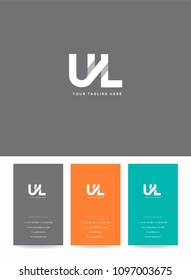 Letters U & L joint logo, emblem or icon with business card vector template.