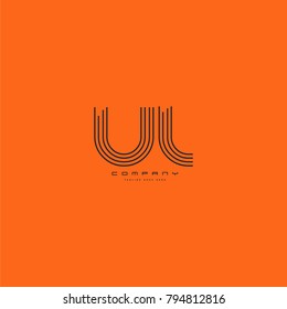 Letters U & L, UL joint logo icon. Stroke letter vector element.