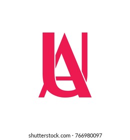 letters a u linked design logo vector